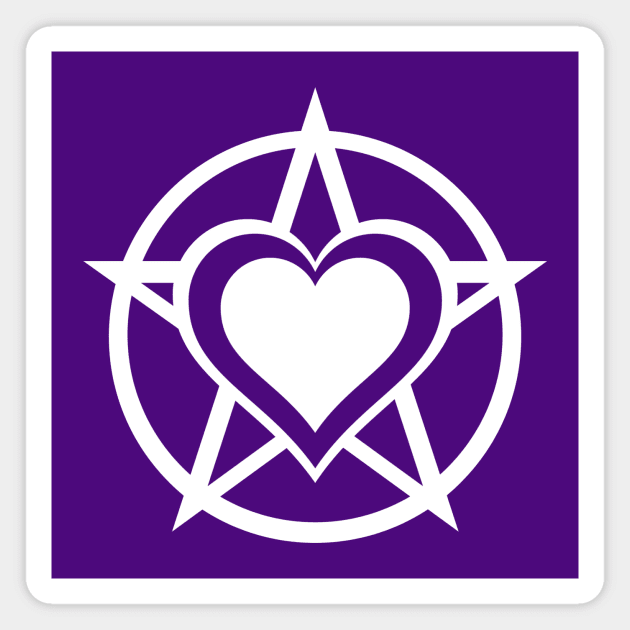 White Pagan Heart Cheeky Witch® Magnet by Cheeky Witch